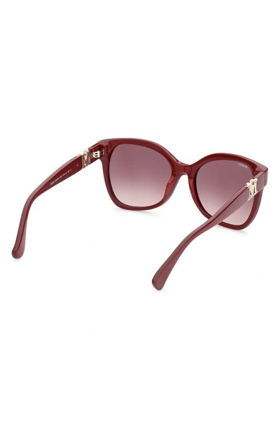 Shop Max Mara 56mm Gradient Butterfly Sunglasses In Shiny Red / Gradient Brown
