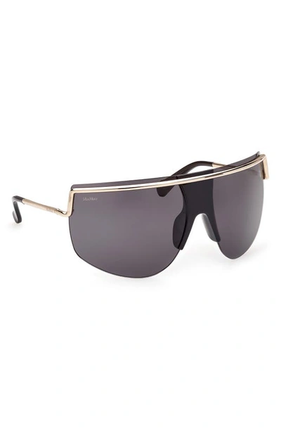Shop Max Mara 70mm Shield Sunglasses In Gold / Smoke