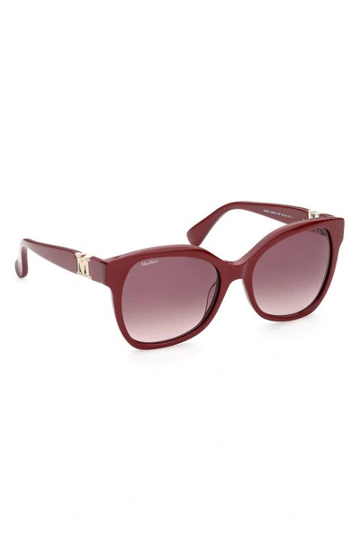 Shop Max Mara 56mm Gradient Butterfly Sunglasses In Shiny Red / Gradient Brown