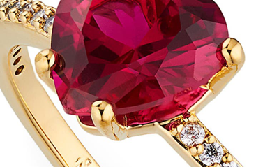 Shop Nadri Modern Love Heart Ring In Gold With Dark Pink