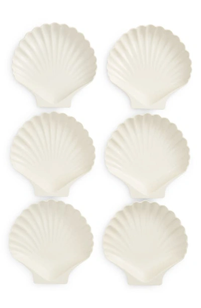 Shop Meri Meri Shell Set Of 6 Reusable Bamboo Party Plates In Assorted