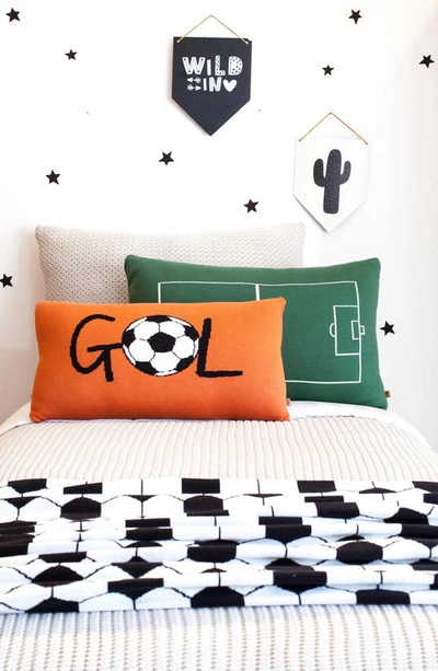 Rian Tricot Gol Soccer Cushion In Dark Orange