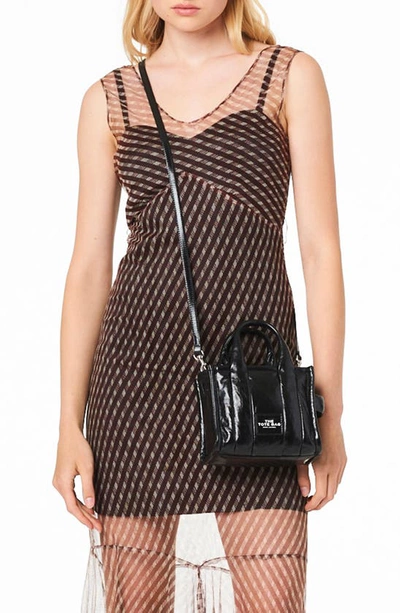 Shop Marc Jacobs The Shiny Crinkle Crossbody Tote Bag In Black