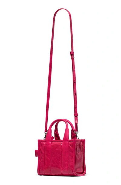 Shop Marc Jacobs The Micro Traveler Tote In Magenta
