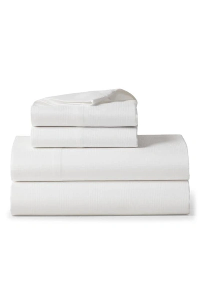 Shop Ralph Lauren Lovan Organic Cotton Jacquard Flat Sheet In Studio White
