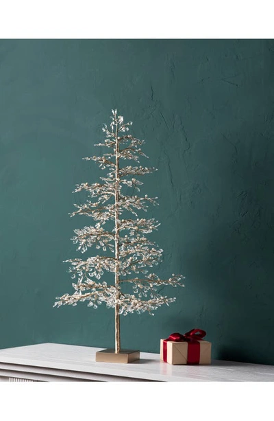 Balsam Hill Crystal & Bead Champagne Tabletop Tree In Clear