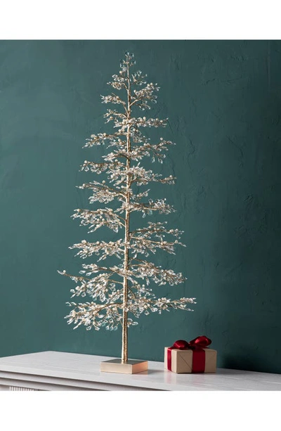 Balsam Hill Crystal & Bead Champagne Tabletop Tree In Clear