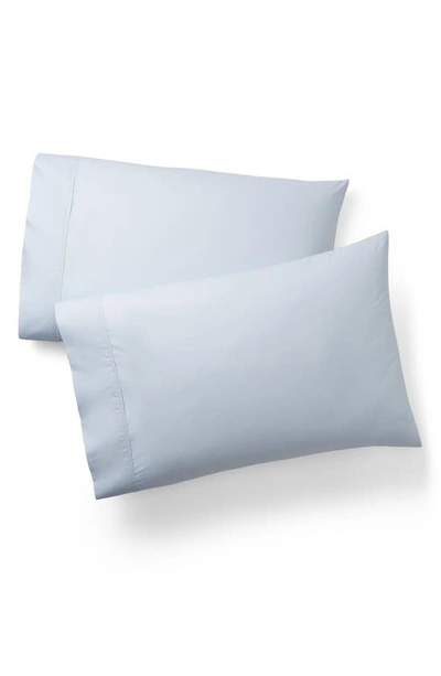 Shop Ralph Lauren 464 Thread Count Organic Cotton Percale Fitted Sheet In True Pale Sky Blue