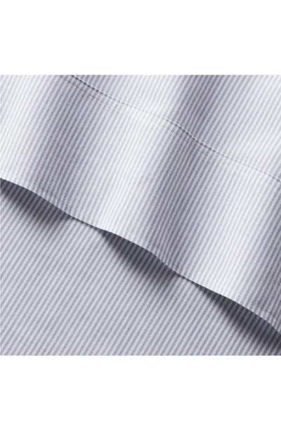 Shop Ralph Lauren Oxford Stripe Flat Sheet In Blue And White