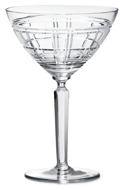Shop Ralph Lauren Hudson Plaid Crystal Martini Glass In Clear
