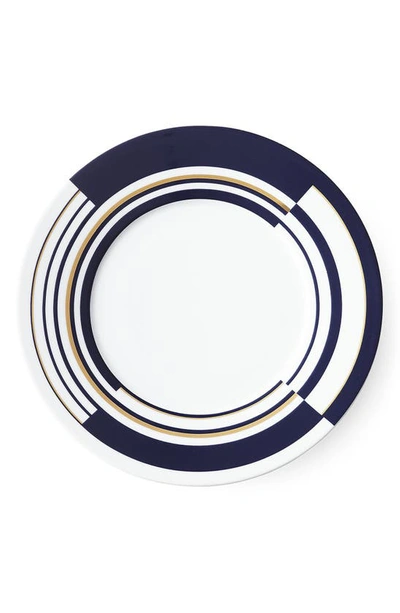 Shop Ralph Lauren Peyton Porcelain Salad Plate With 24k Gold Trim In Navy Multi