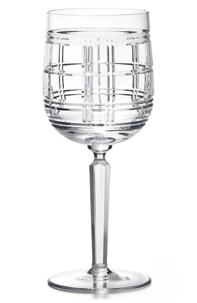 Shop Ralph Lauren Hudson Plaid Crystal Red Wine Glass In Clear