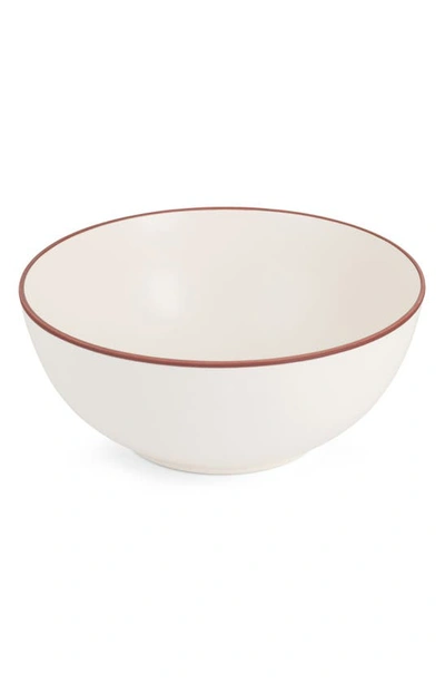 Nambe Taos Deep Stoneware Serving Bowl In White