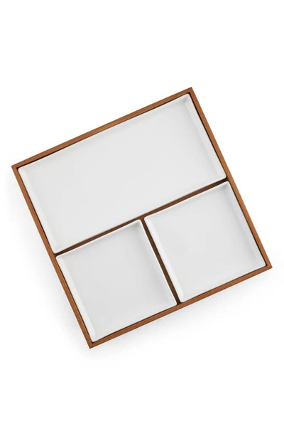 Nambe Nambé Duets Bento Box Serving Tray In White