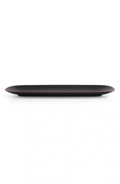 Nambe Taos Soft Rectangular Platter Agate In Black