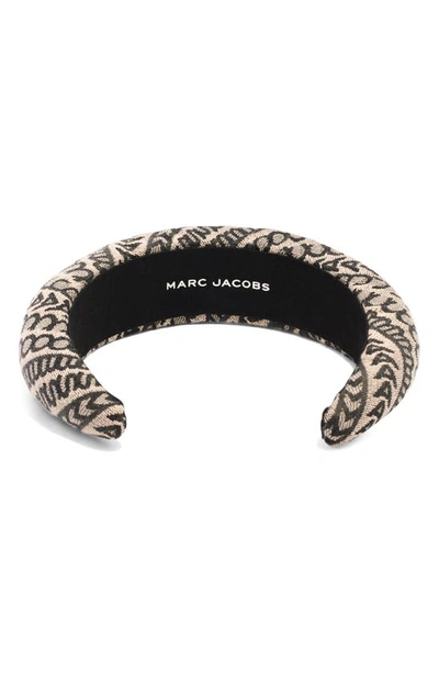 Shop Marc Jacobs Monogram Logo Headband In Natural Jacquard