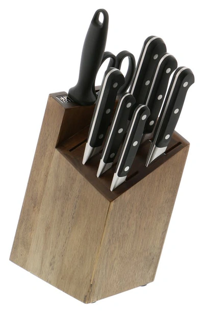 Shop Zwilling Pro 9-piece Knife Block Set In Stainless Steel