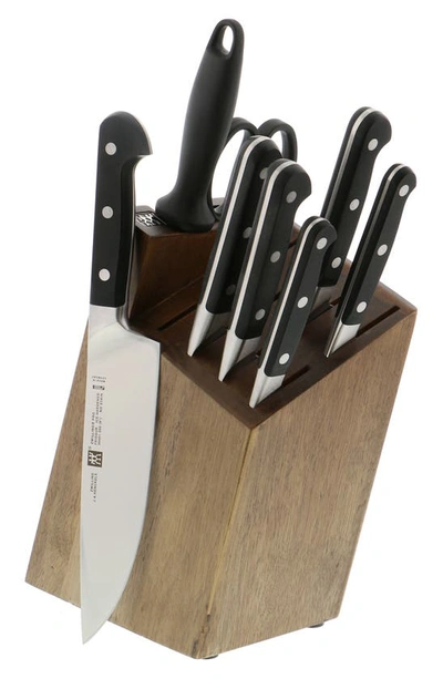 Zwilling Pro 9-piece Knife Block Set In Stainless Steel