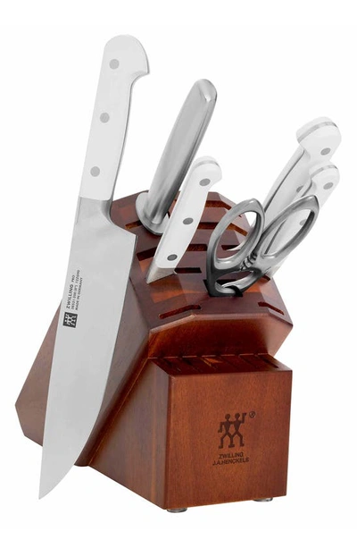 Zwilling Pro Le Blanc 7-piece Knife Block Set In Silver