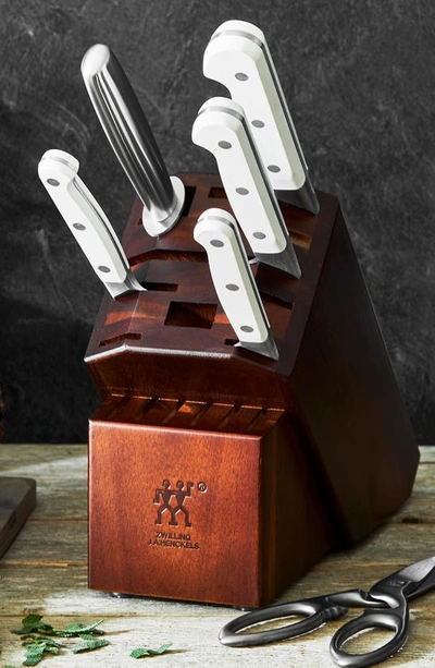 Zwilling Pro Le Blanc 7-piece Knife Block Set In Silver