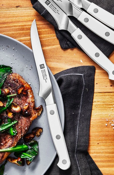 Zwilling Pro Le Blanc 4-piece Steak Knife Set In Silver
