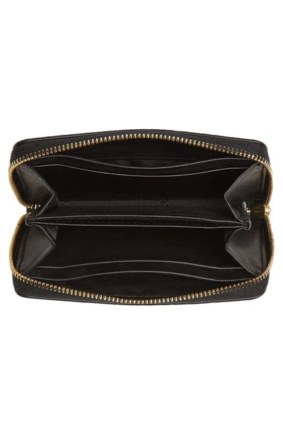 Shop Michael Michael Kors Small Za Leather Wallet In Black