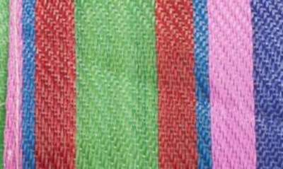 Shop Isabel Marant Powden Stripe Logo Clutch In Green/ Pink