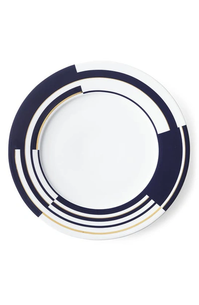 Shop Ralph Lauren Peyton Porcelain Dinner Plate With 24k Gold Trim In Navy Multi