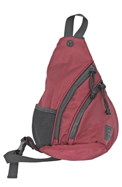 Shop Save The Ocean Recycled Polyester Sling Bag In Burgundy