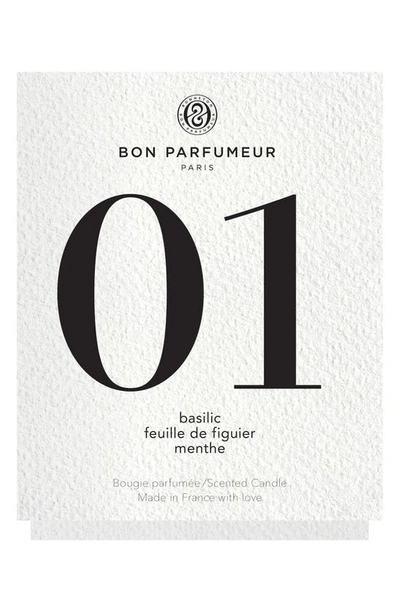 Shop Bon Parfumeur Candle 01 Basil, Fig Leaves & Mint Scented Candle