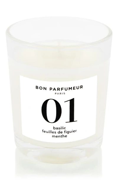 Shop Bon Parfumeur Candle 01 Basil, Fig Leaves & Mint Scented Candle