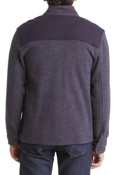 Johnston & Murphy Brushed Snap Jacket In Navy