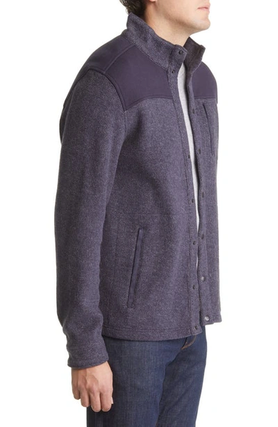 Johnston & Murphy Brushed Snap Jacket In Navy
