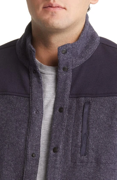 Johnston & Murphy Brushed Snap Jacket In Navy