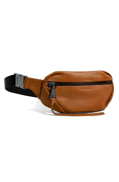 Shop Aimee Kestenberg Milan Leather Belt Bag In Chestnut W/ Gunmetal
