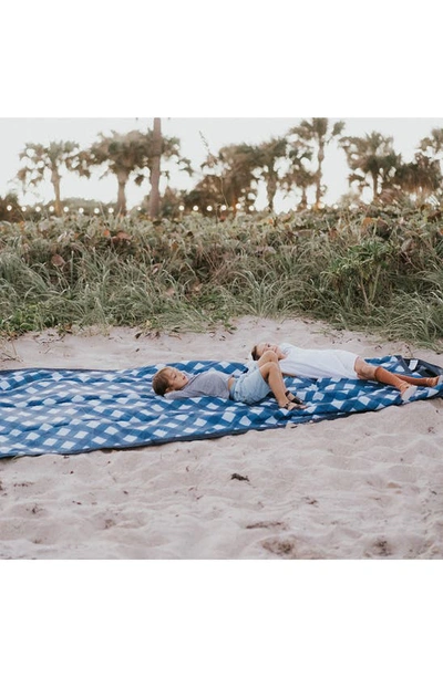 Little Unicorn 5 X 10 Outdoor Blanket In Navy Plaid