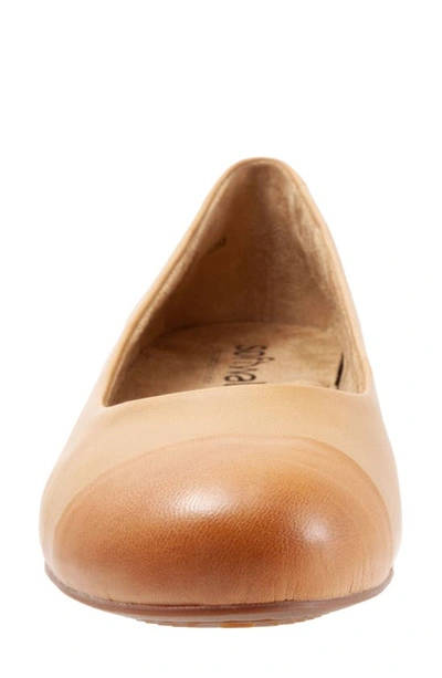 Shop Softwalkr Softwalk® Sonoma Cap Toe Flat In Tan Leather