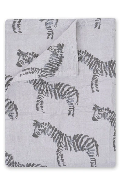 Shop Oilo Zebra Swaddle Blanket In Gray