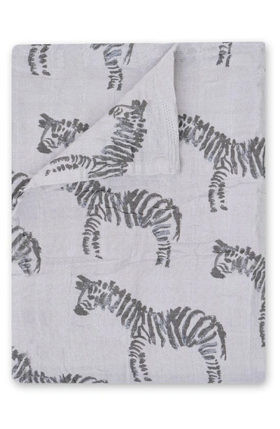 Oilo Zebra Swaddle Blanket In Gray