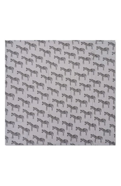 Shop Oilo Zebra Swaddle Blanket In Gray