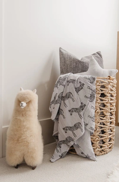 Oilo Zebra Swaddle Blanket In Gray