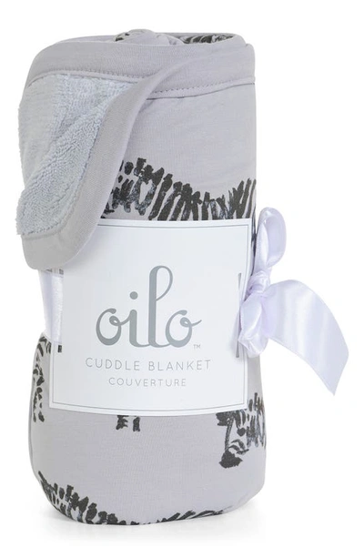 Shop Oilo Zebra Cuddle Blanket In Gray
