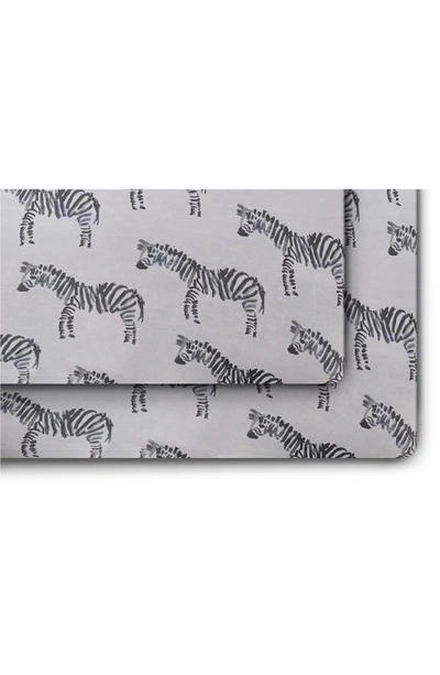 Shop Oilo 2-pack Zebra Jersey Crib Sheet In Gray