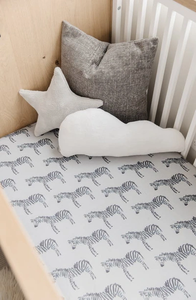 Shop Oilo 2-pack Zebra Jersey Crib Sheet In Gray