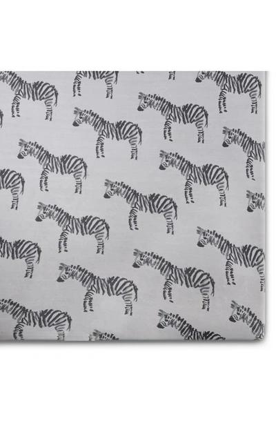 Shop Oilo Zebra Jersey Crib Sheet In Gray