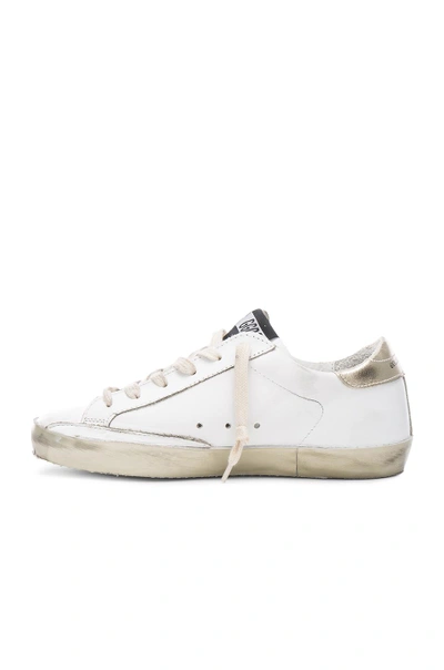 Shop Golden Goose Leather Superstar Low Sneakers In Sparkle White & Gold Star