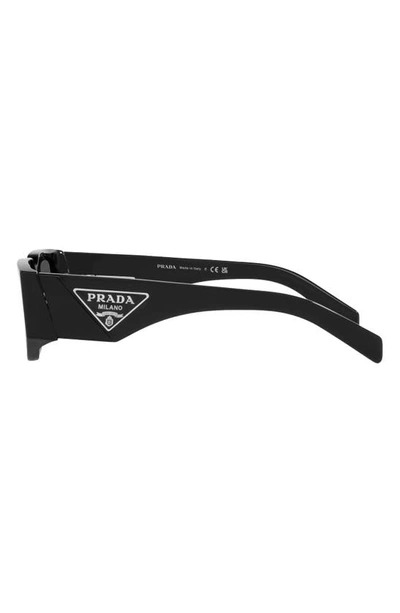 Prada 63mm Rectangular Sunglasses In Black