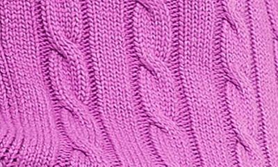 English Factory Cable Knit Cardigan In Grape