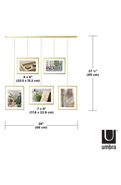 Shop Umbra Exhibit 5-photo Wall Frame In Matte Brass