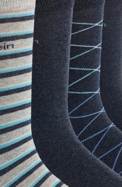 Shop Calvin Klein Assorted 4-pack Dress Socks In Dark Denim Htr